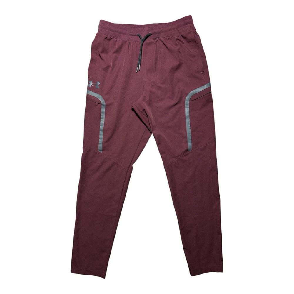 Men’s Large Under Armor Elite Cargo Joggers Maroon Active